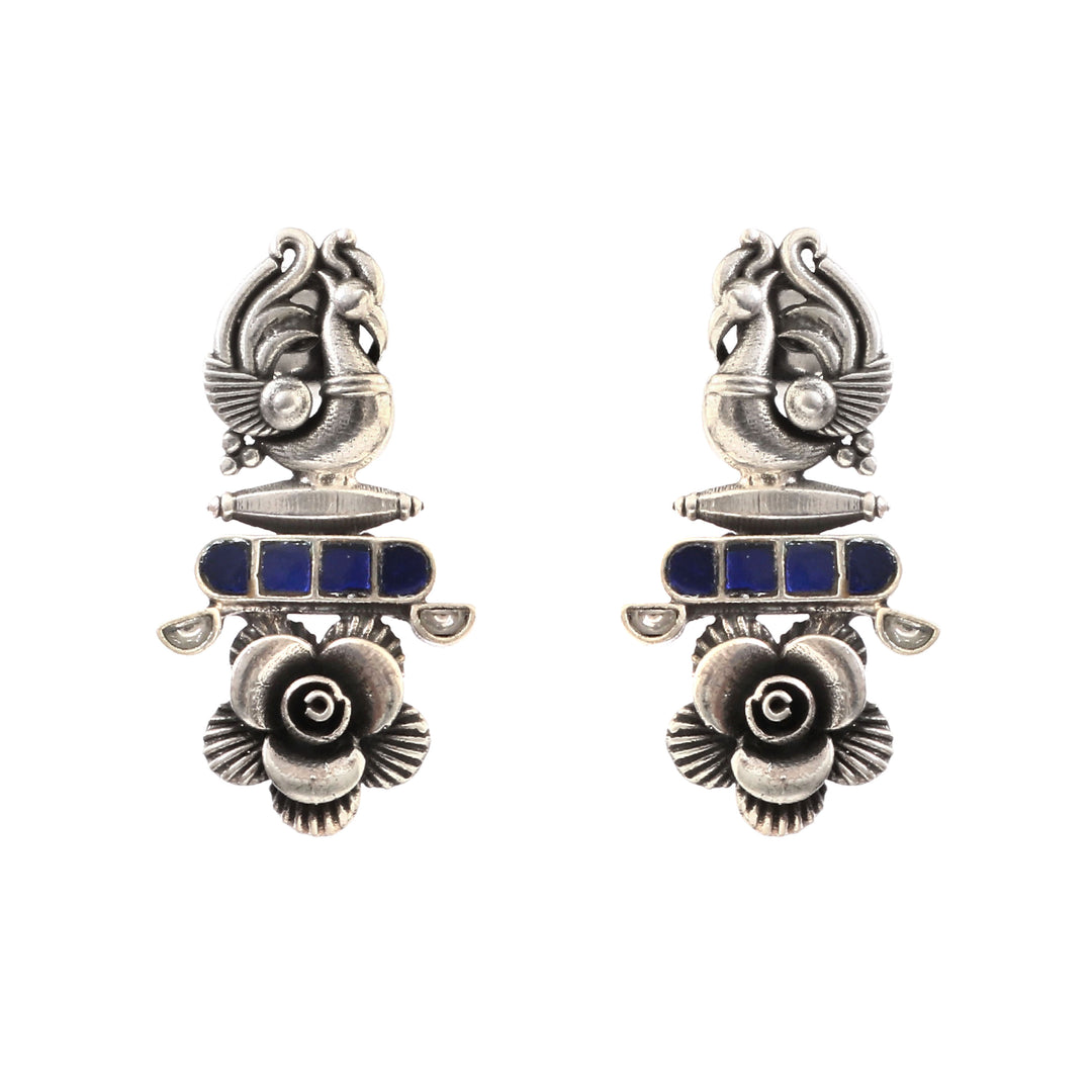 Gold Plated Silver Kundan Stud Earrings
