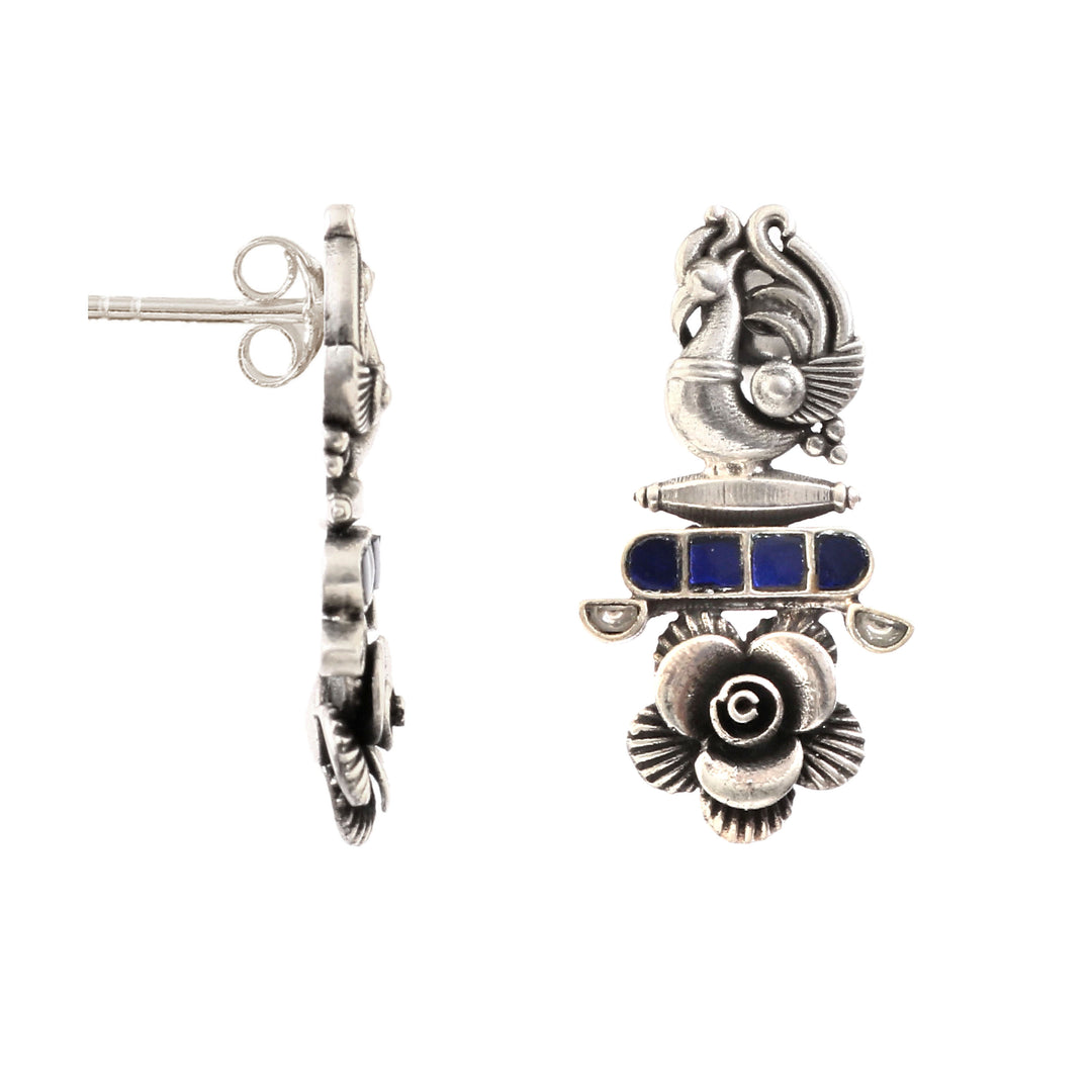 Gold Plated Silver Kundan Stud Earrings