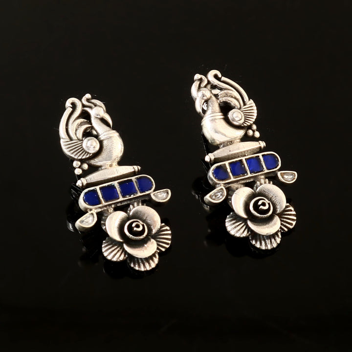 Gold Plated Silver Kundan Stud Earrings