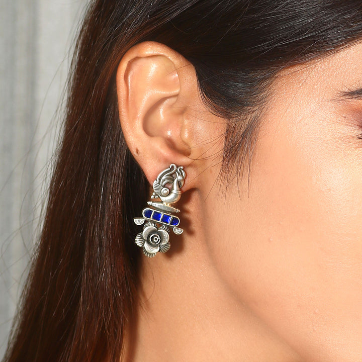 Gold Plated Silver Kundan Stud Earrings