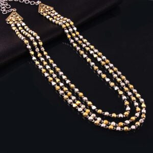 Gold Plated Silver, Adorable Silver Beads Chain Necklace