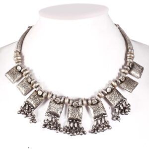 Silver Statement Oxidized Chain Necklace