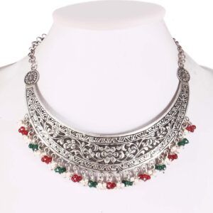 Silver Floral Statement, Hasli Necklace