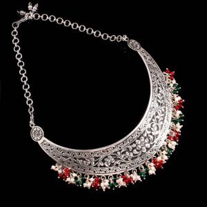 Silver Floral Statement, Hasli Necklace