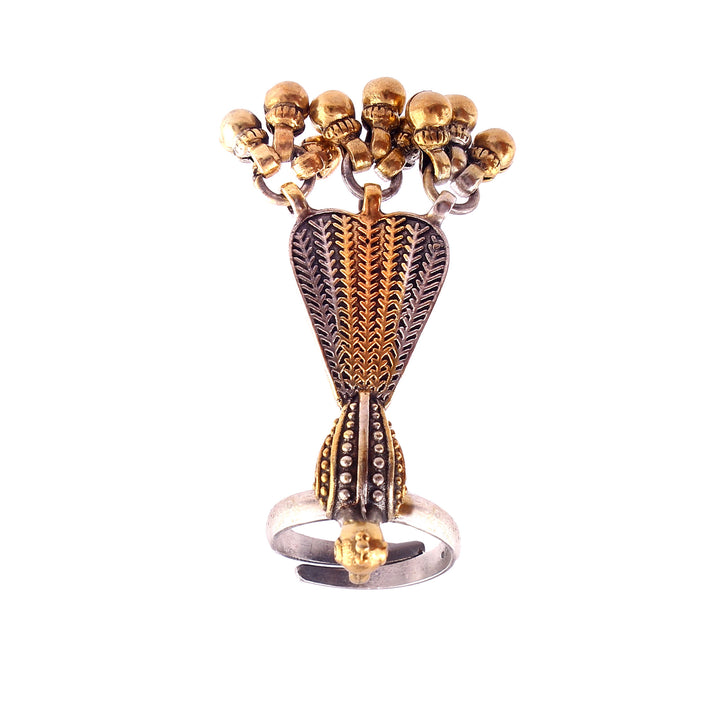 Gold Plated Silver, Adorable Peacock Adjustable Ring