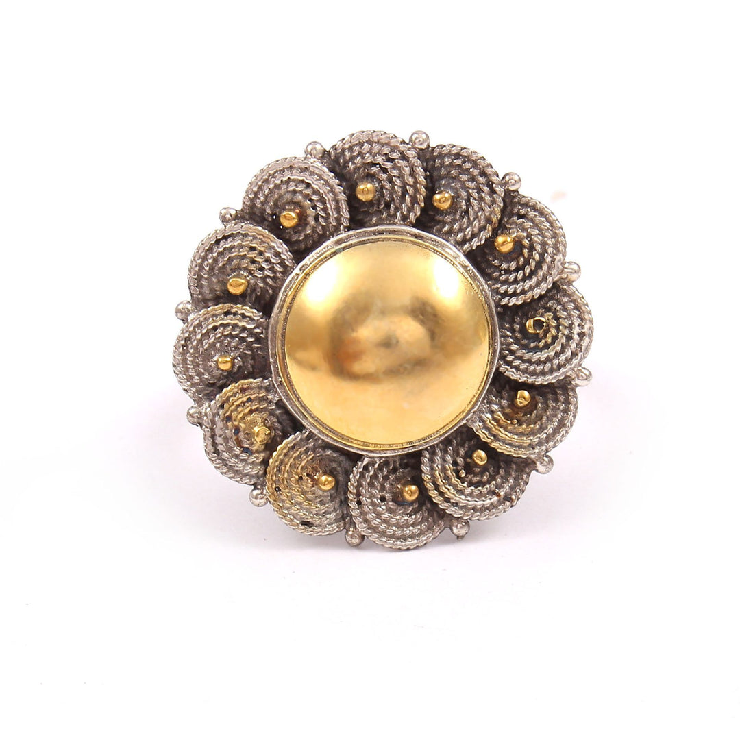 Silver Gold Plated, Adorable Floral, Designer Ring