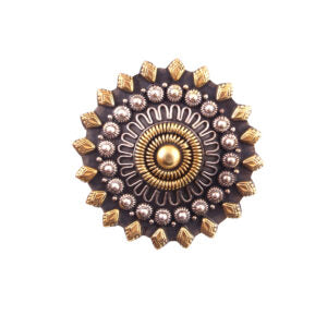 Gold Plated Silver, Adorable Floral Statement Adjustable Ring