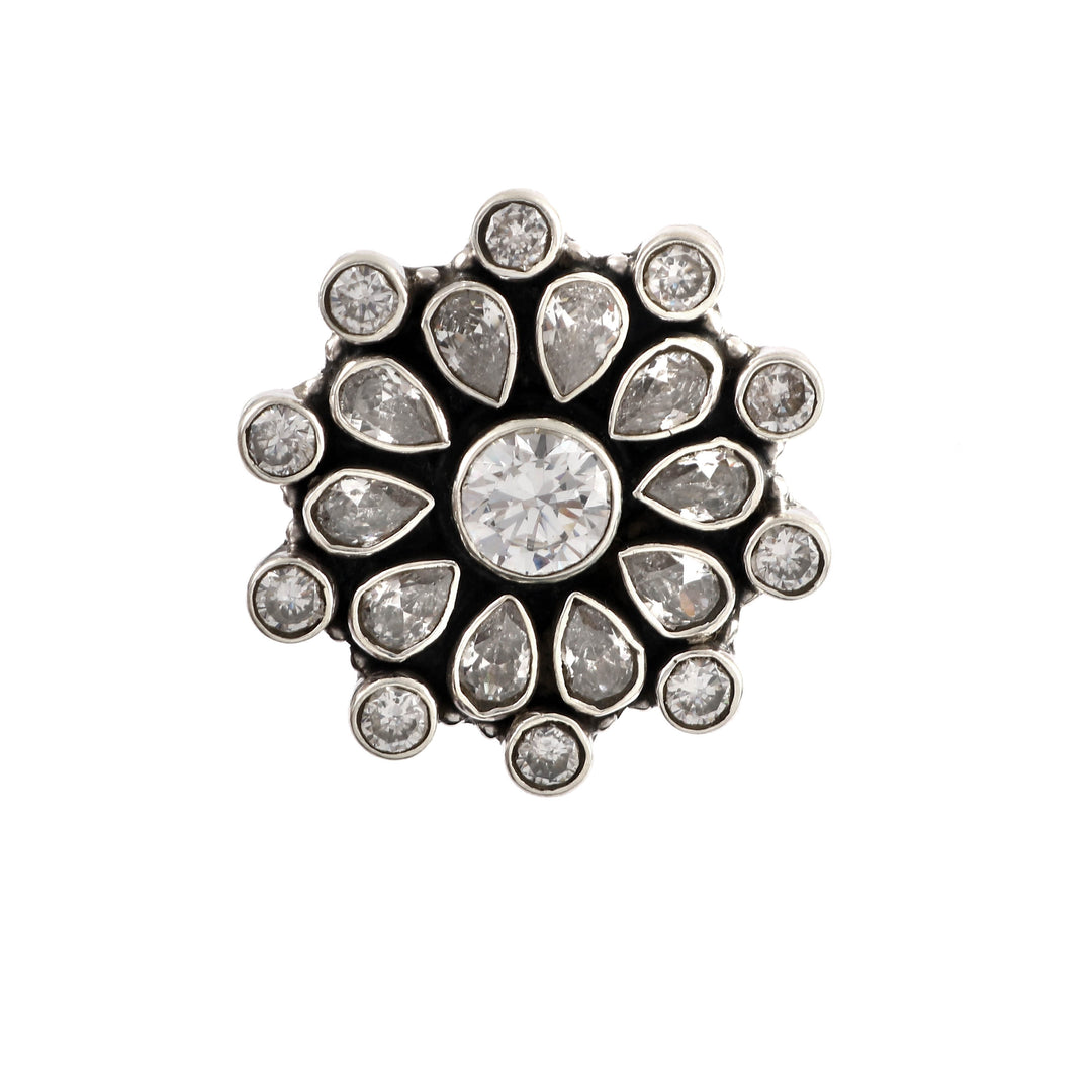 Silver Floral Adorable Adjustable Ring