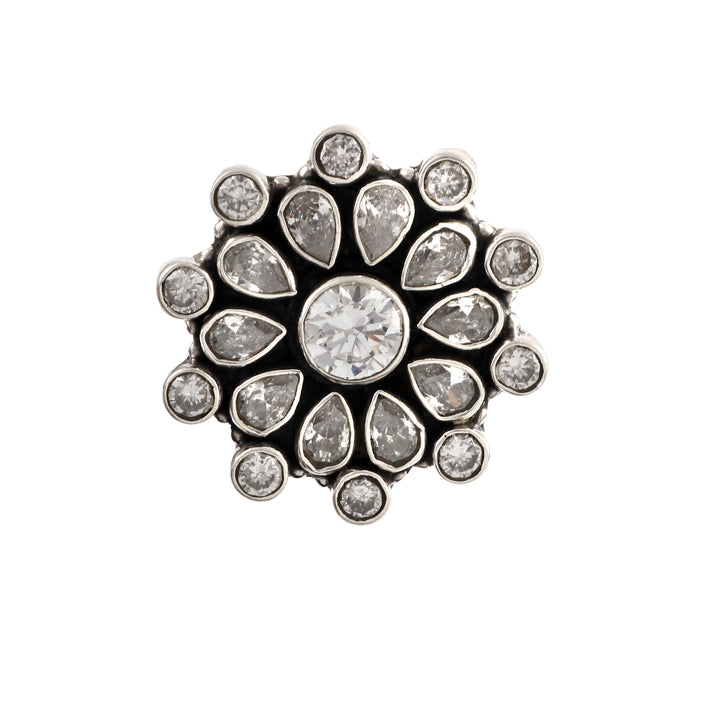 Silver Floral Adorable Adjustable Ring