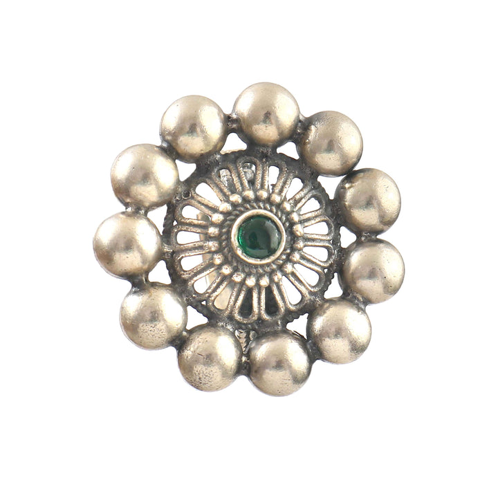 Silver Adorable Floral Adjustable Ring