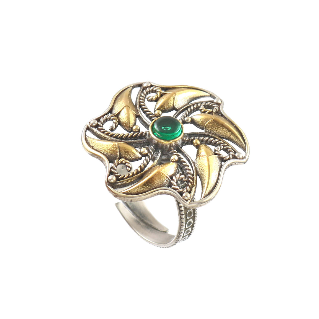 Silver Beautiful Dual Tone Adjustable Ring