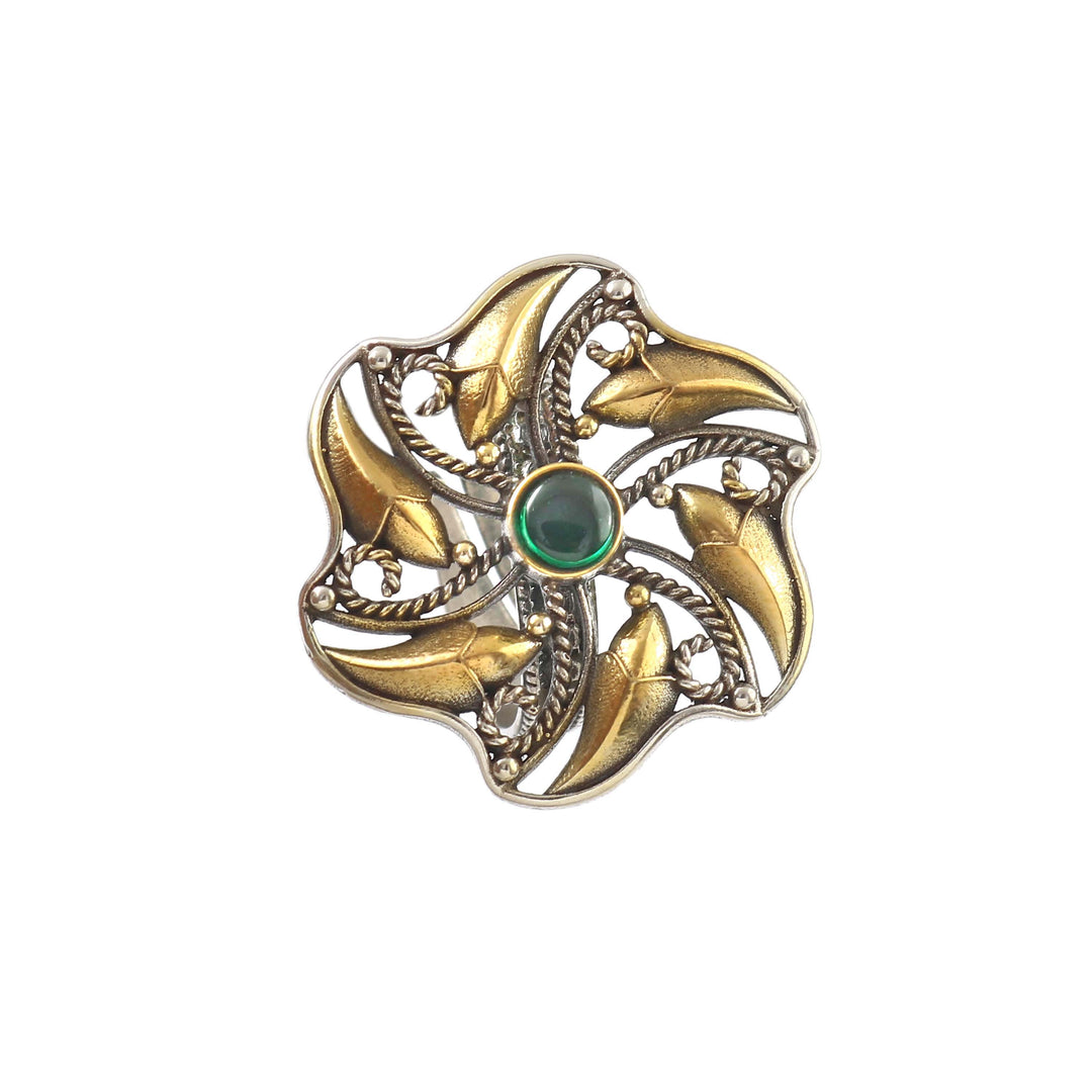 Silver Beautiful Dual Tone Adjustable Ring