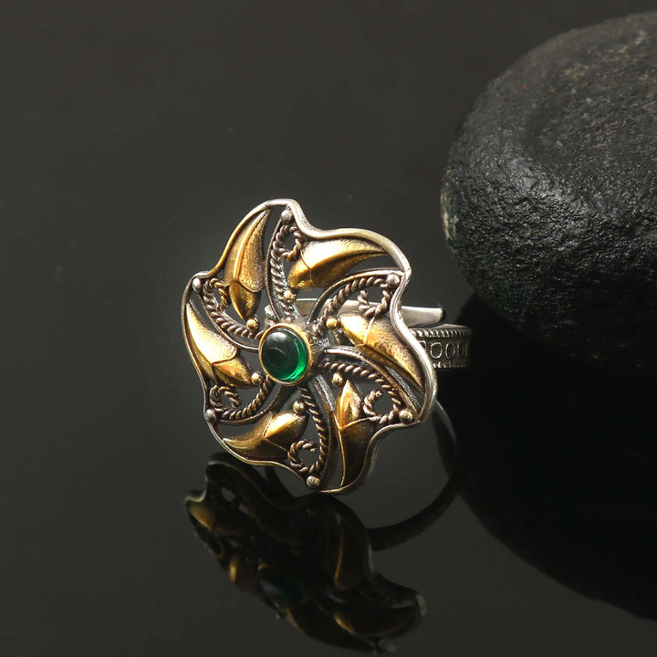 Silver Beautiful Dual Tone Adjustable Ring