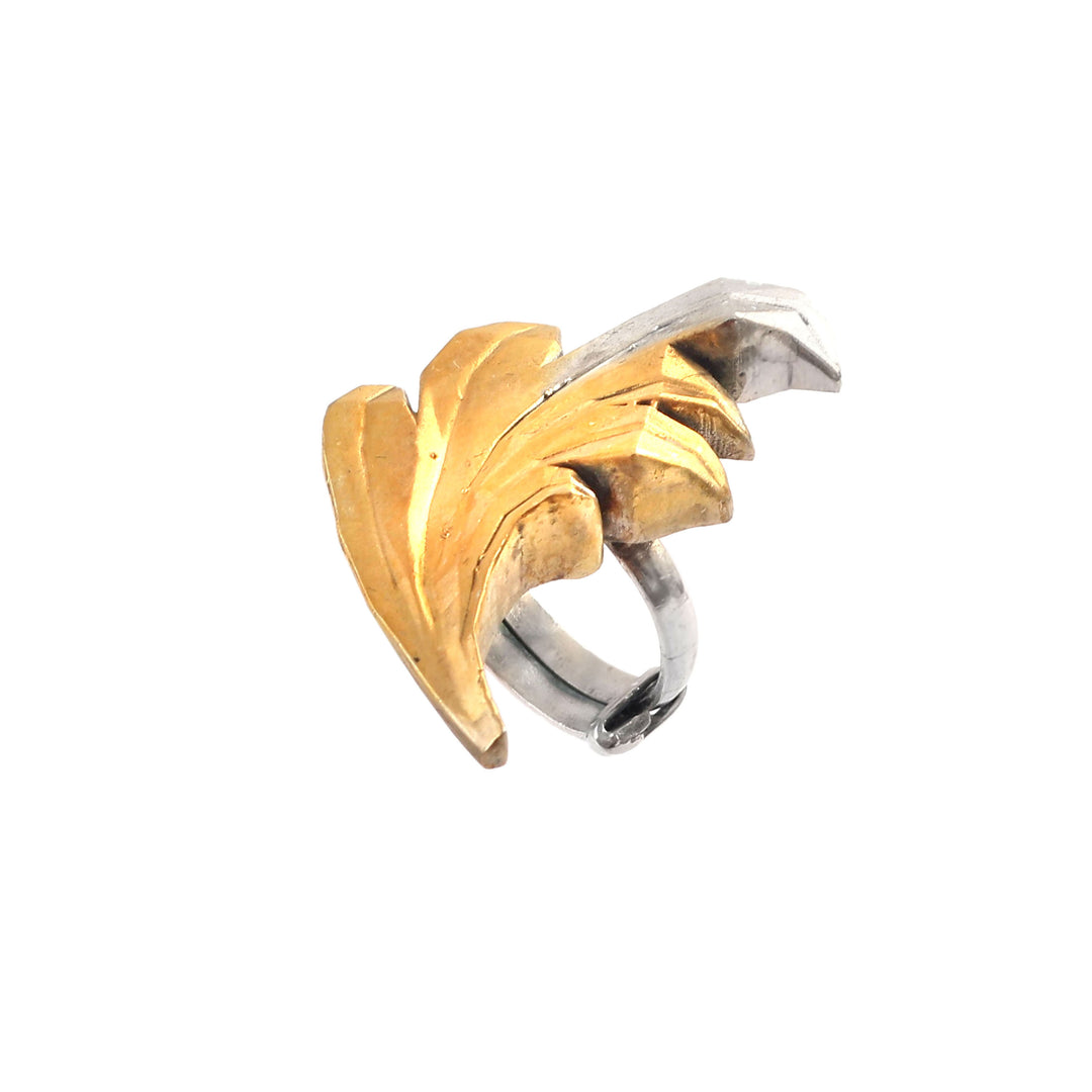 Dual Tone Silver Enamel Ring