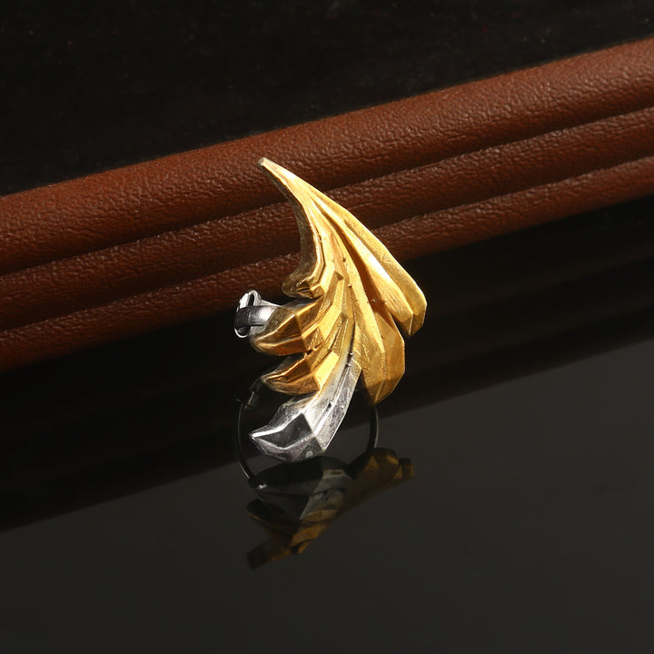 Dual Tone Silver Enamel Ring