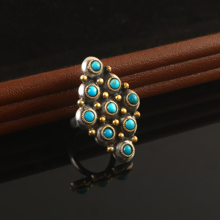 Beautiful Silver Unique Firoza Stone Ring