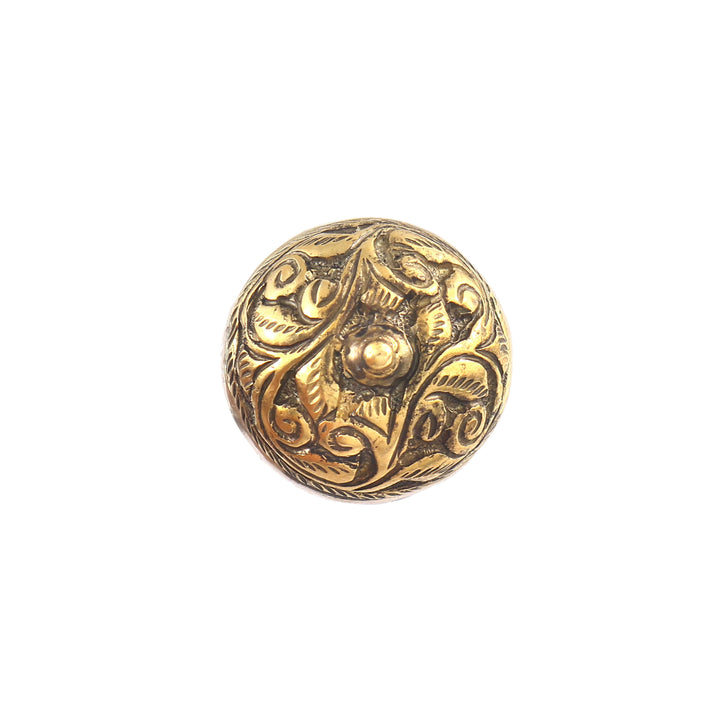 Dual Tone Silver Floral Chitai Ring