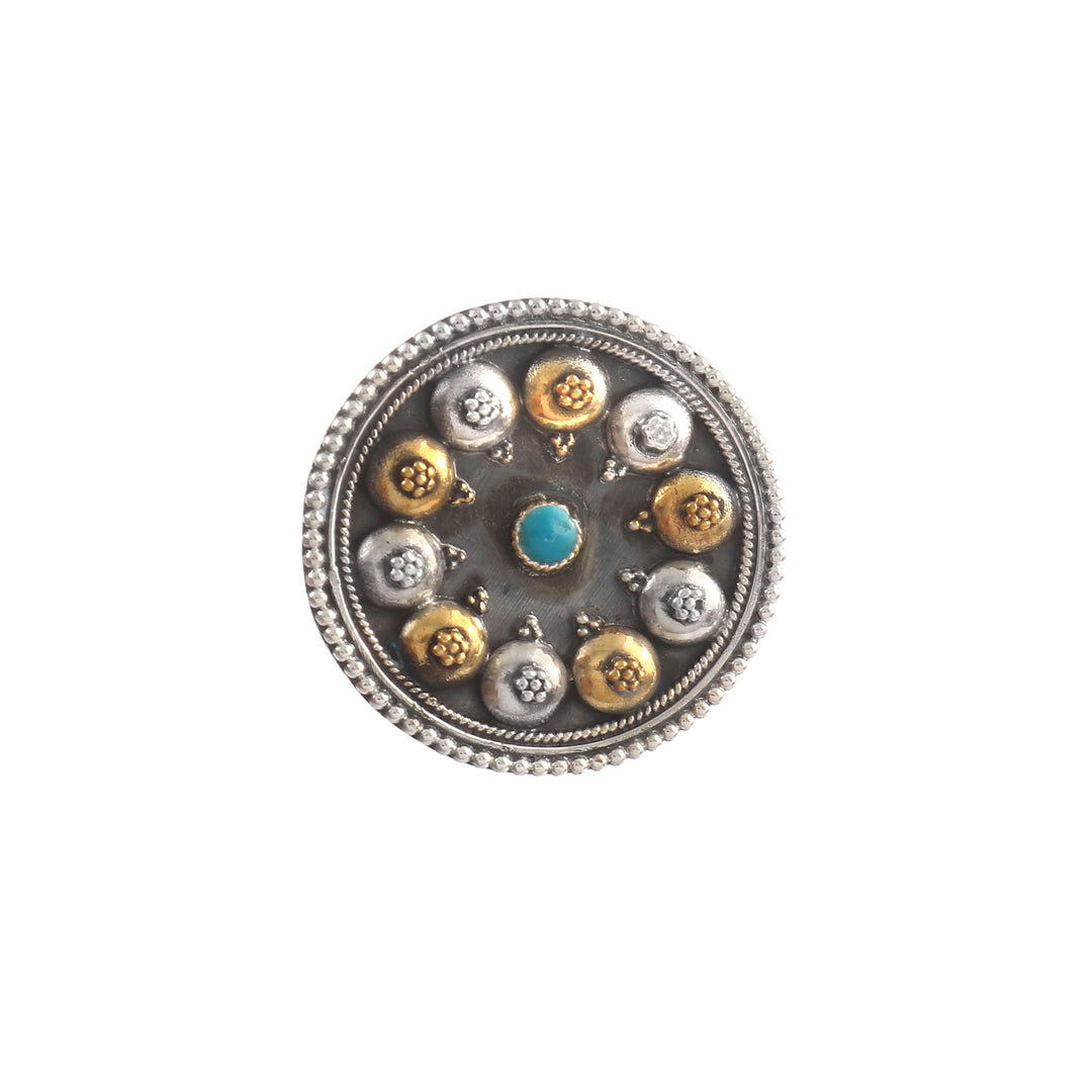 Silver Oxidized Floral Ring