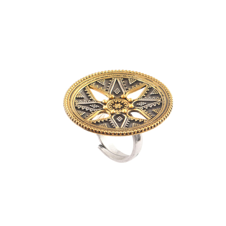 Dual Tone Silver Antique Ring