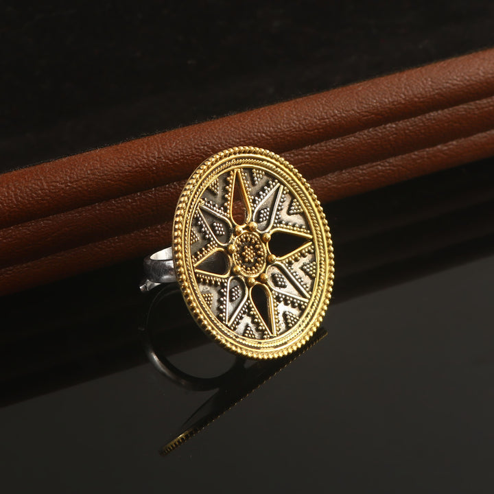 Dual Tone Silver Antique Ring