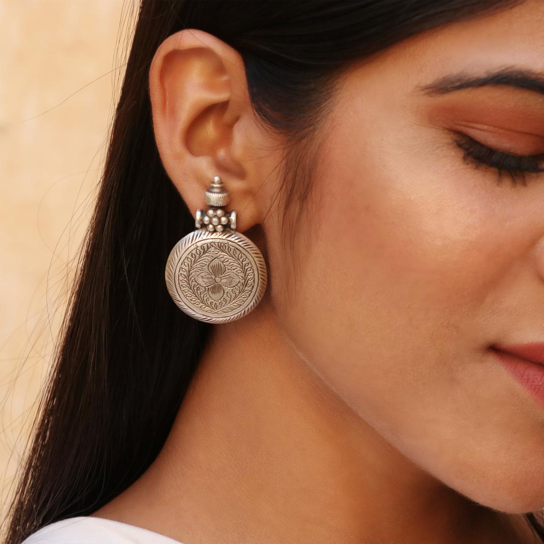 Silver Floral Rawa Ear Studs