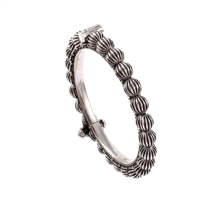 Silver Classic Oxidized Openable Bangle