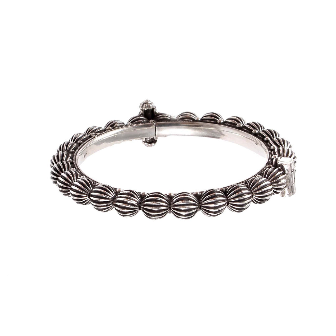Silver Classic Oxidized Openable Bangle