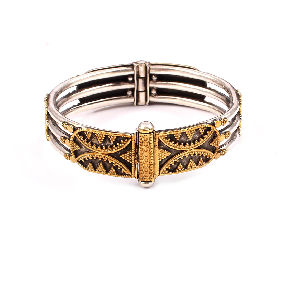 Dual Tone Gold-Plated Silver, Adorable Unique, Rawa Bangle