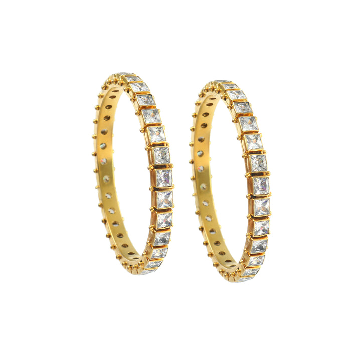 Gold Plated Silver Zircon Stone Bangle