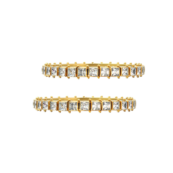 Gold Plated Silver Zircon Stone Bangle