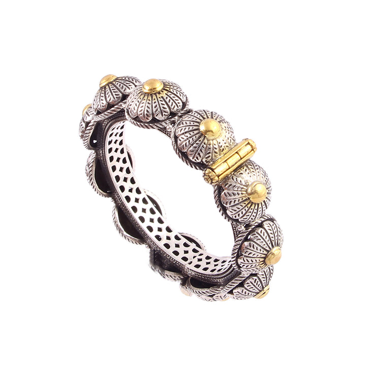 Gold Plated Silver Designer Rawa Openable Bangle