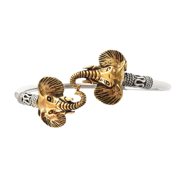 Gold Plated Silver, Unique Elephant Twister Bangle