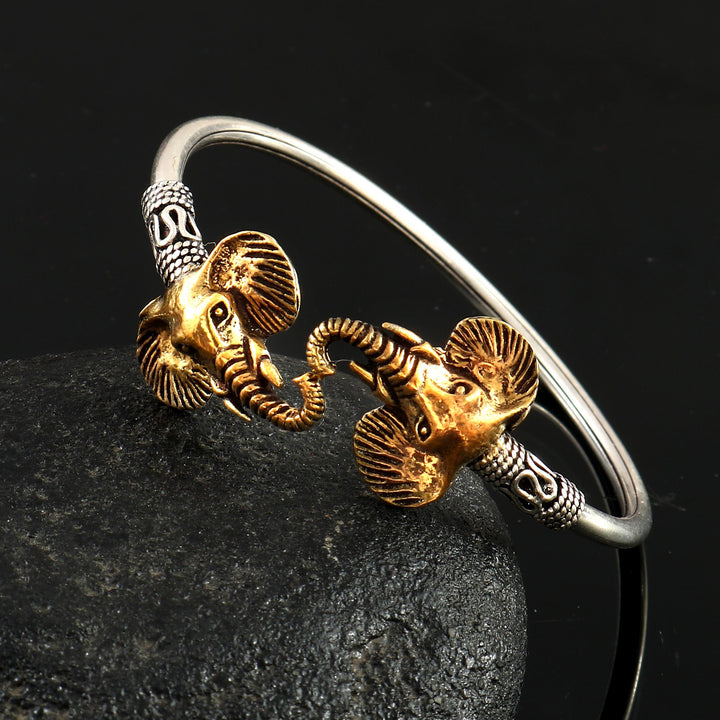 Gold Plated Silver, Unique Elephant Twister Bangle
