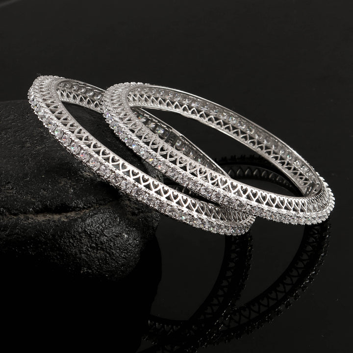 Silver AD Designer Kada Bangles