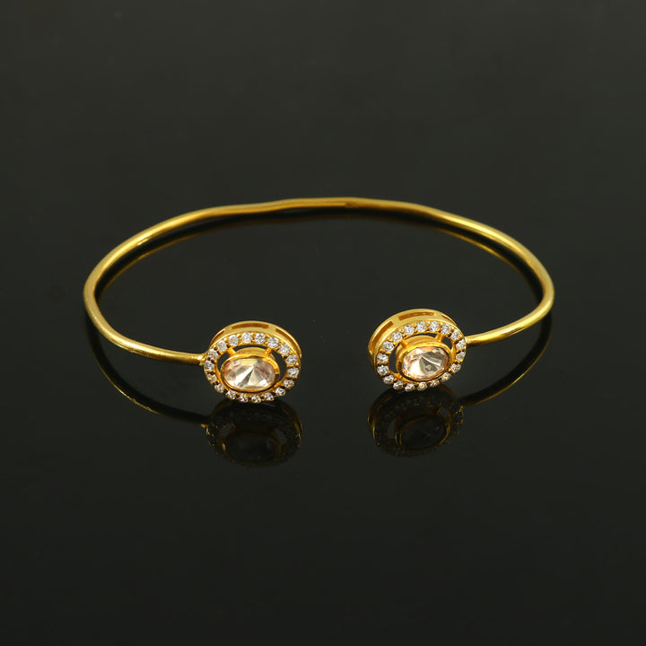 Beautiful Gold-Plated Silver Moissanite Bangle