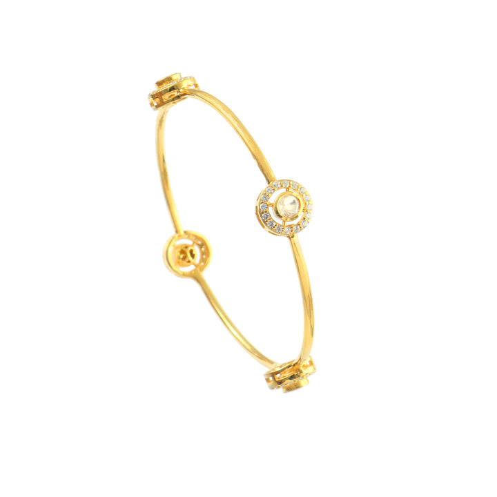 Gold-Plated Silver Moissanite Bangle