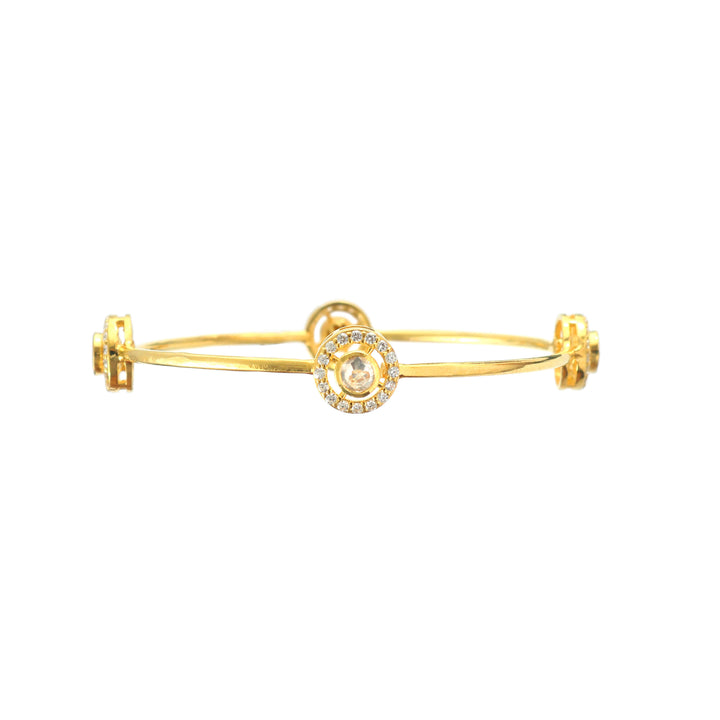 Gold-Plated Silver Moissanite Bangle