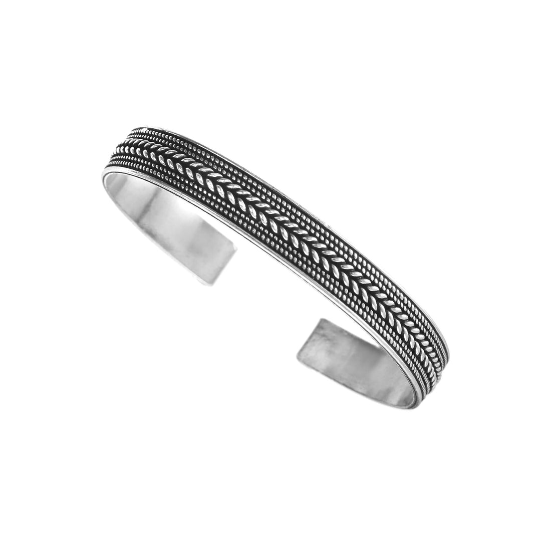 Silver Antique Statement Cuff Bangle