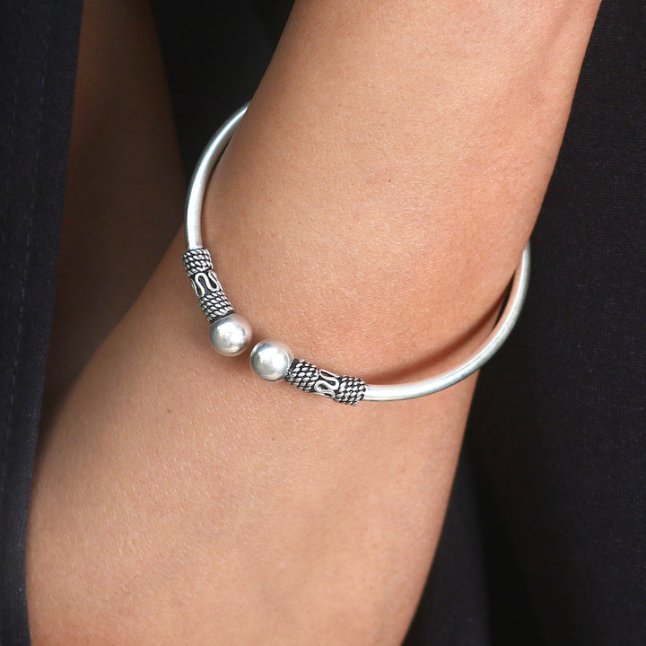 Silver Plane Twister Bangle