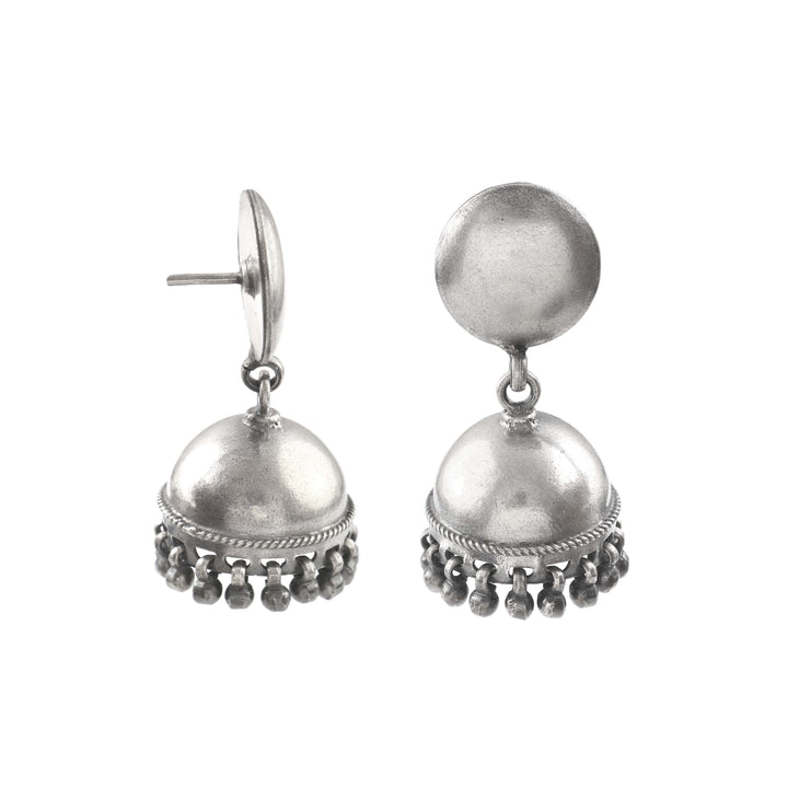 Silver Ghungroo Jhumki Classic Earrings