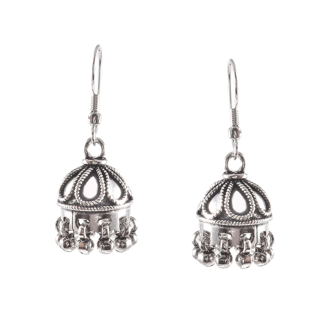 Silver Tear-Drop Design Drop Earrings