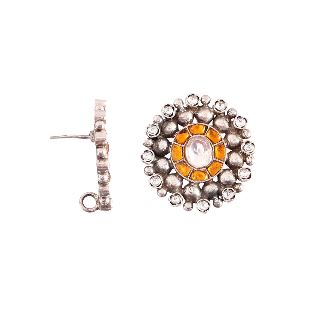 Silver Floral Adorable Rawa Stud Earrings