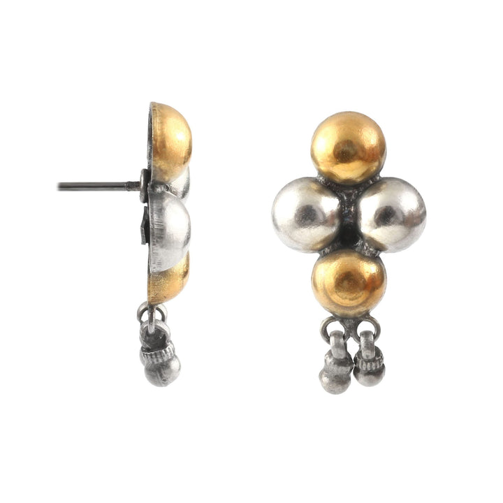 Gold Plated Silver, Dual Tone Ear Studs