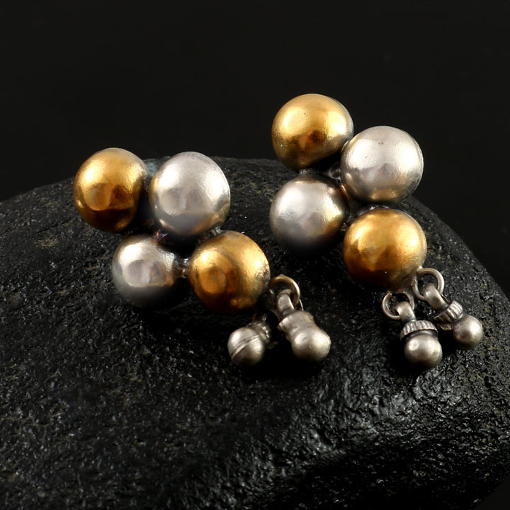 Gold Plated Silver, Dual Tone Ear Studs