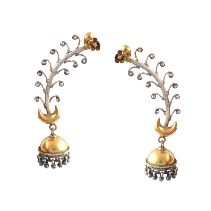 Dual Tone Silver Adorable Stud Jhumki