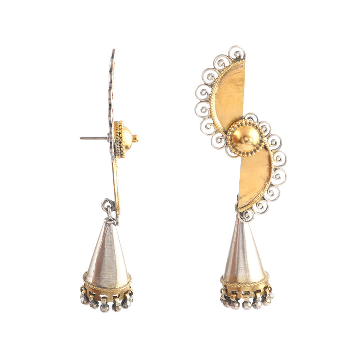 Gold Plated Silver Antique Stud Jhumki