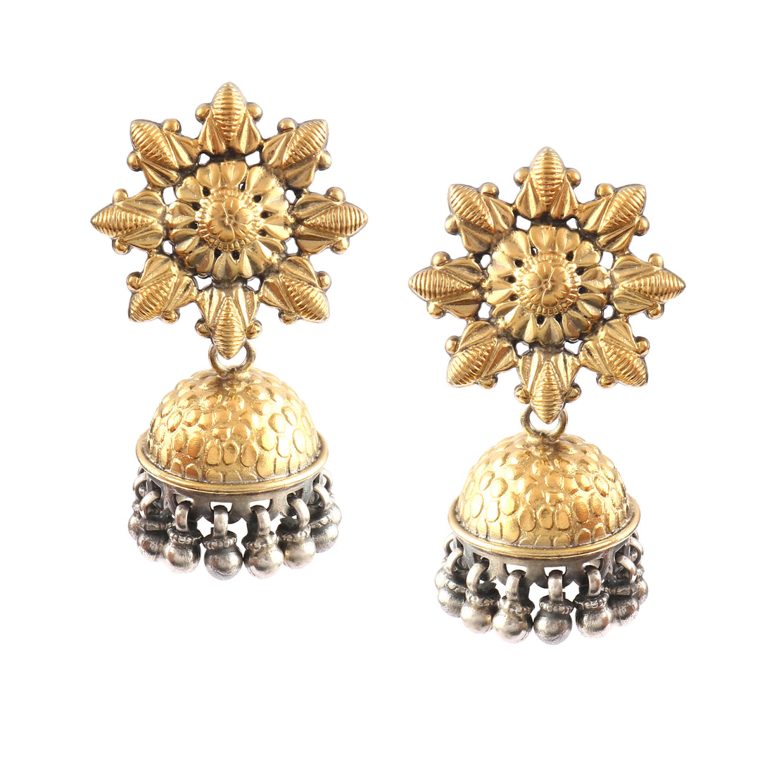 Gold Plated Silver Floral Jhumki
