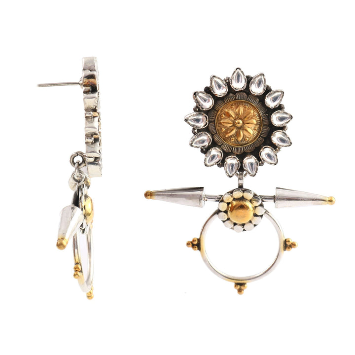 Floral Gold-Plated Silver, Stud Earrings