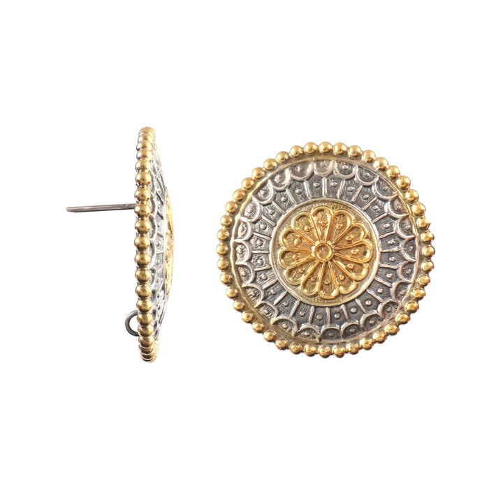 Gold Plated Silver Floral Ear Studs