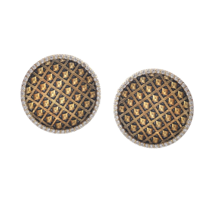 Gold Plated Silver AD Stone Ear Studs